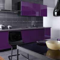 façade de la cuisine lumineuse en photo violet