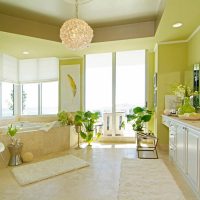 beautiful pistachio color in the bedroom interior picture