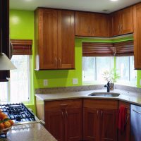 beautiful pistachio color in the decor of the kitchen photo