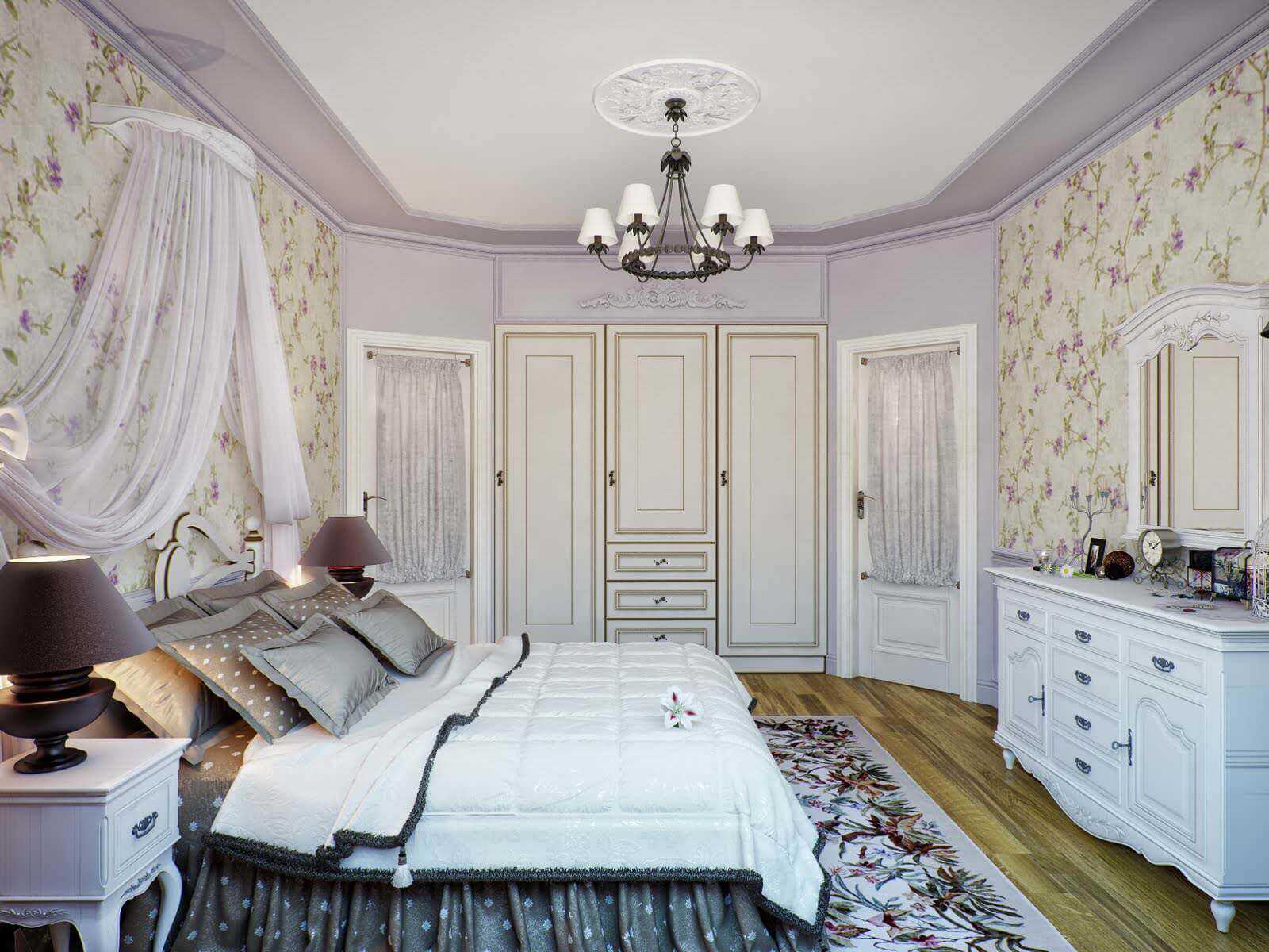 belle chambre décorée dans un style provençal