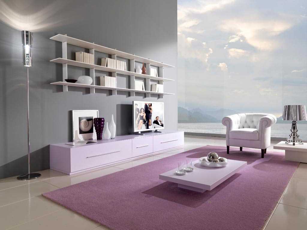 a combination of lilac in kitchen design