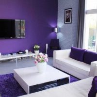 combination of lilac in the decor of the corridor photo