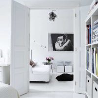 bright white furniture in the design of the corridor photo