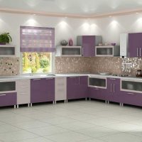 cucina moderna design in foto tinta viola