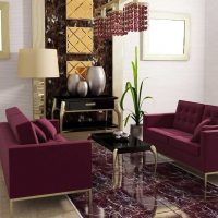 šviesiai violetinė sofa stiliaus koridoriaus nuotraukoje