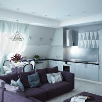 világos lila kanapé a nappali dekorációs képet