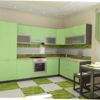 bright pistachio color in the decor of the apartment photo