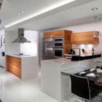 intérieur sombre de la cuisine de luxe en photo de style moderne