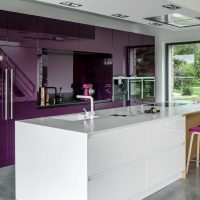 arredamento cucina moderna in tinta viola foto