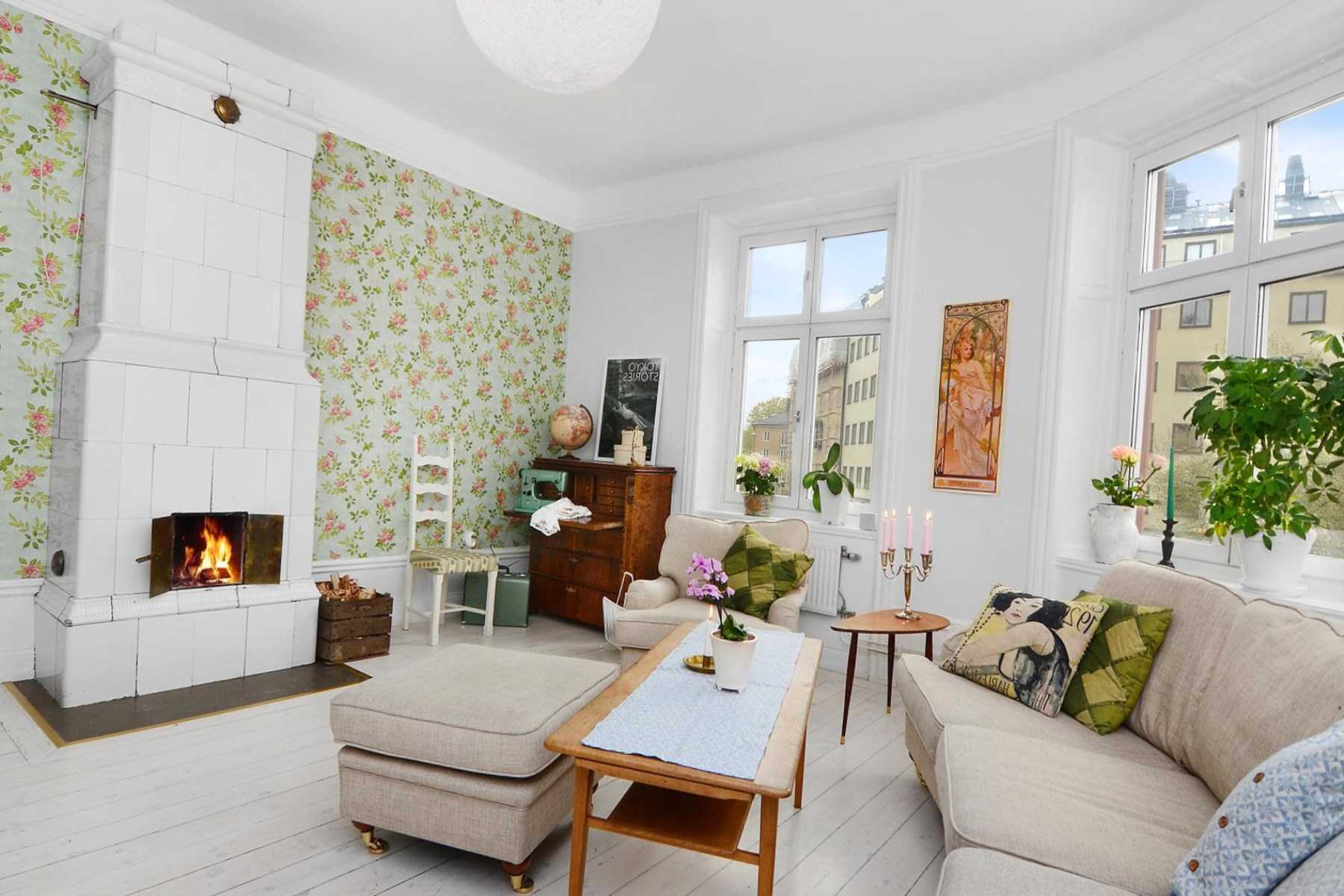 interno luminoso appartamento in stile svedese