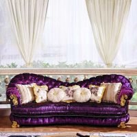 tumši violets dīvāns koridora fasādē foto