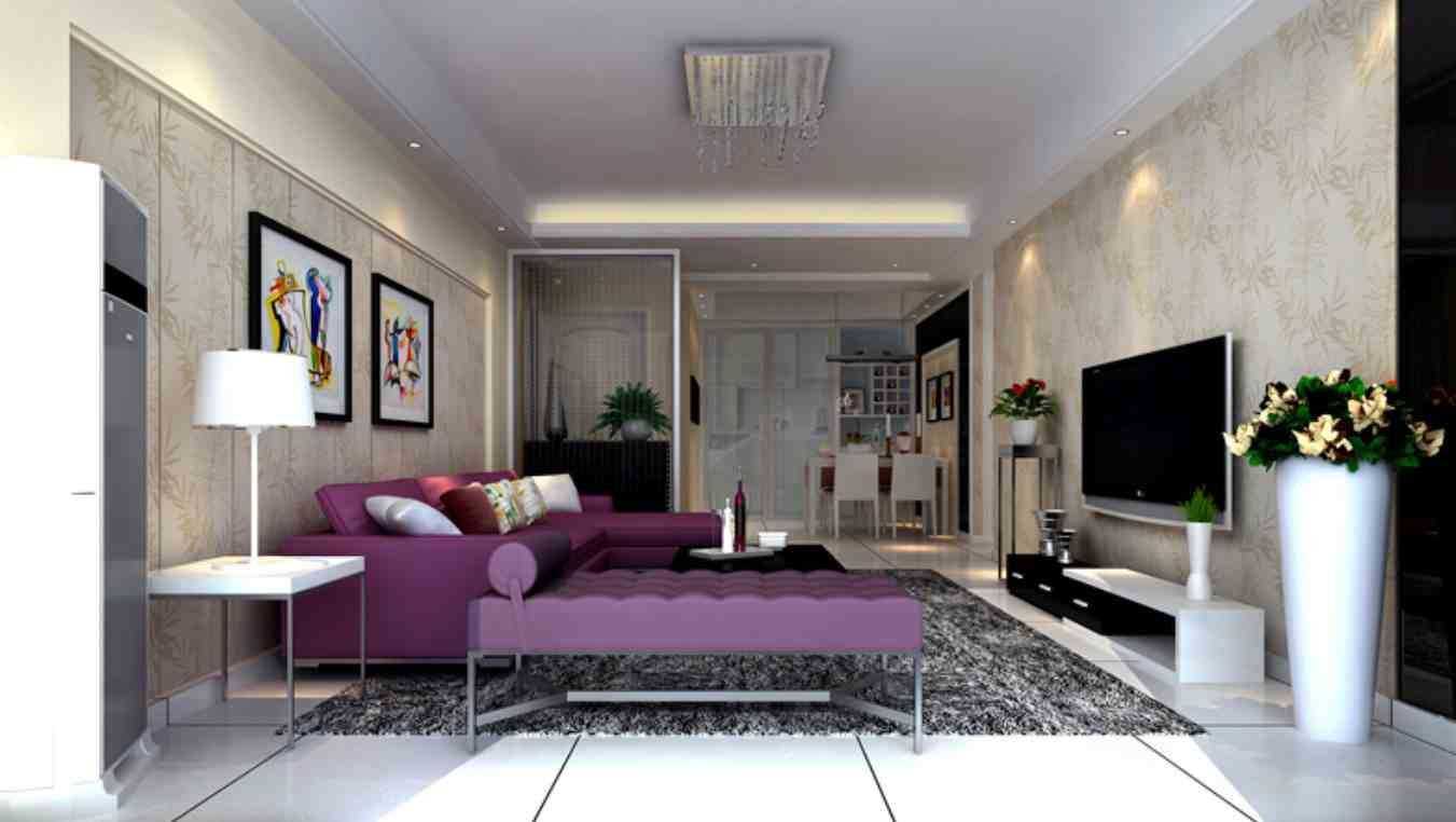 donker paarse sofa in huisstijl