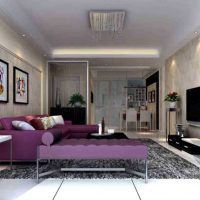 tumši violets dīvāns gaiteņa dekorā foto