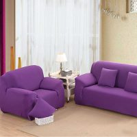 gaiši violets dīvāns gaiteņa attēla stilā