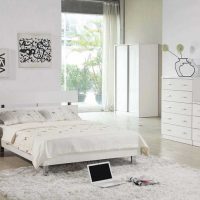 bright white furniture in the bedroom interior photo