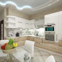 design lumineux de la cuisine de luxe dans l'image de style classique
