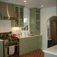 bright pistachio color in the interior of the kitchen photo