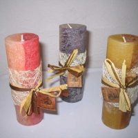 do-it-yourself idea of ​​a bright decor of candles picture
