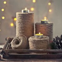 the idea of ​​light decoration of candles with your own hands photo