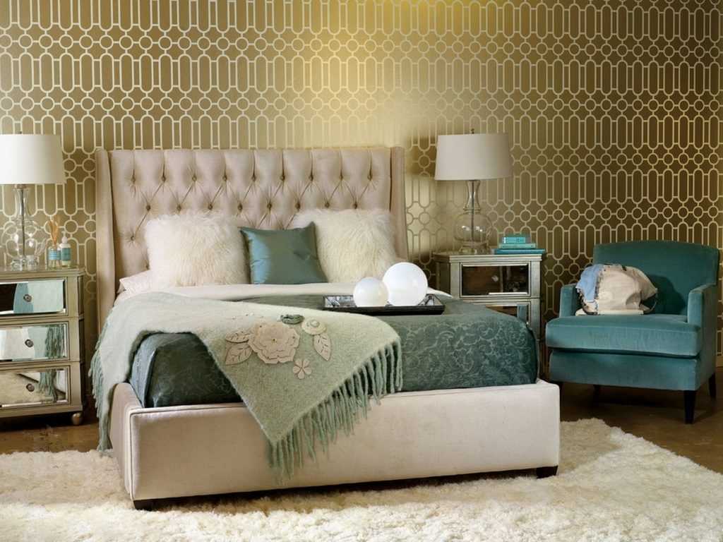 una combinazione di colori chiari nello stile della camera da letto