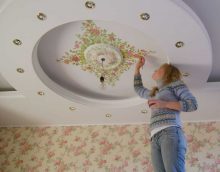 bright ceiling decoration with additional light picture