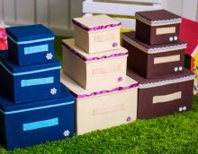 bright decoration of boxes with improvised materials picture