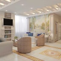 bel design soggiorno in foto in stile greco