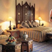 beautiful design bedroom in oriental style photo