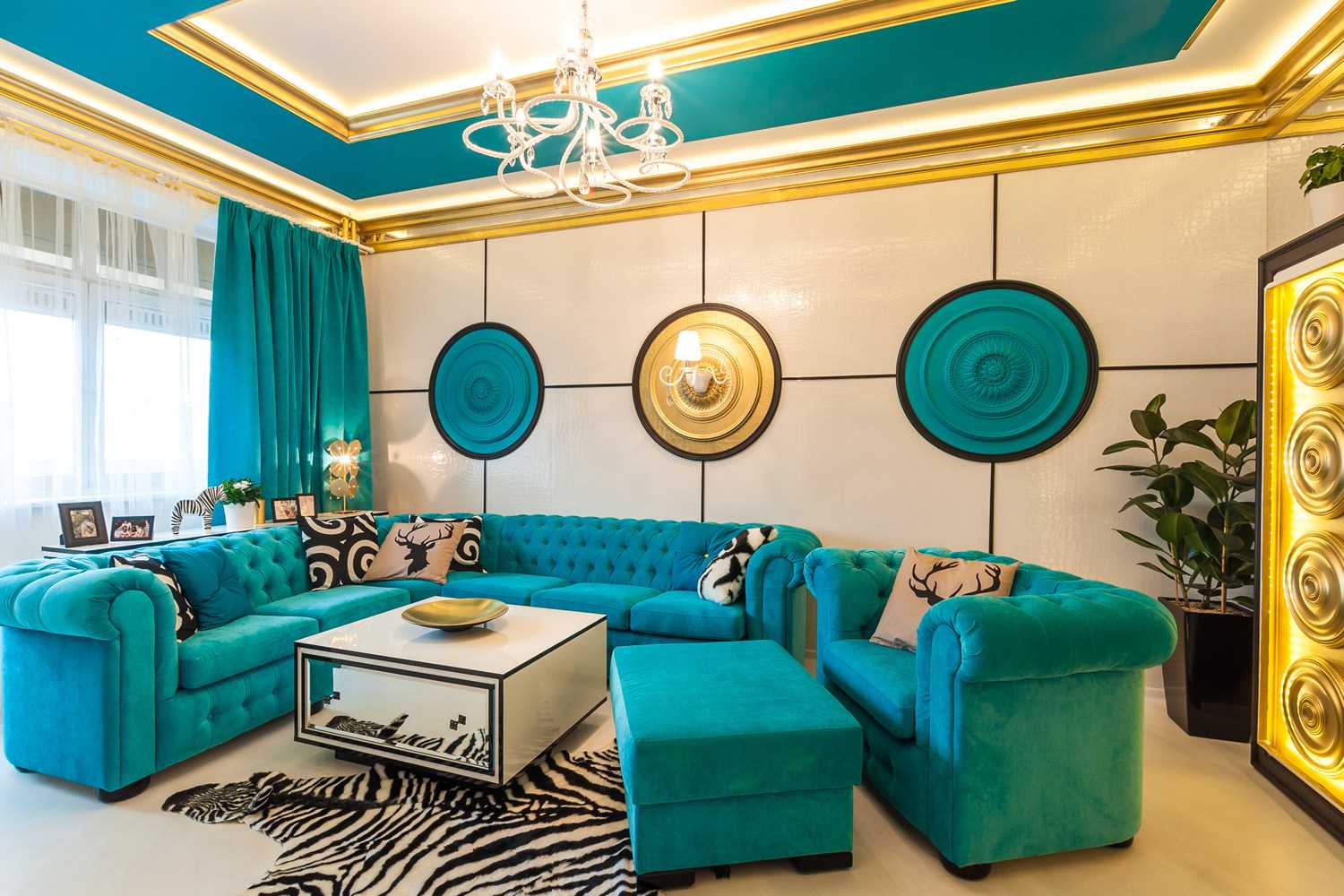 bellissimo design delle camere di colore blu