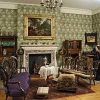 dark victorian style room interior photo