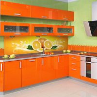 kombinációja sötét narancssárga a dekoráció a lakás más színű képet