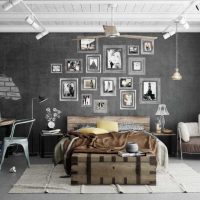 spilgti pelēkas krāsas kombinācija dzīvokļa attēla interjerā