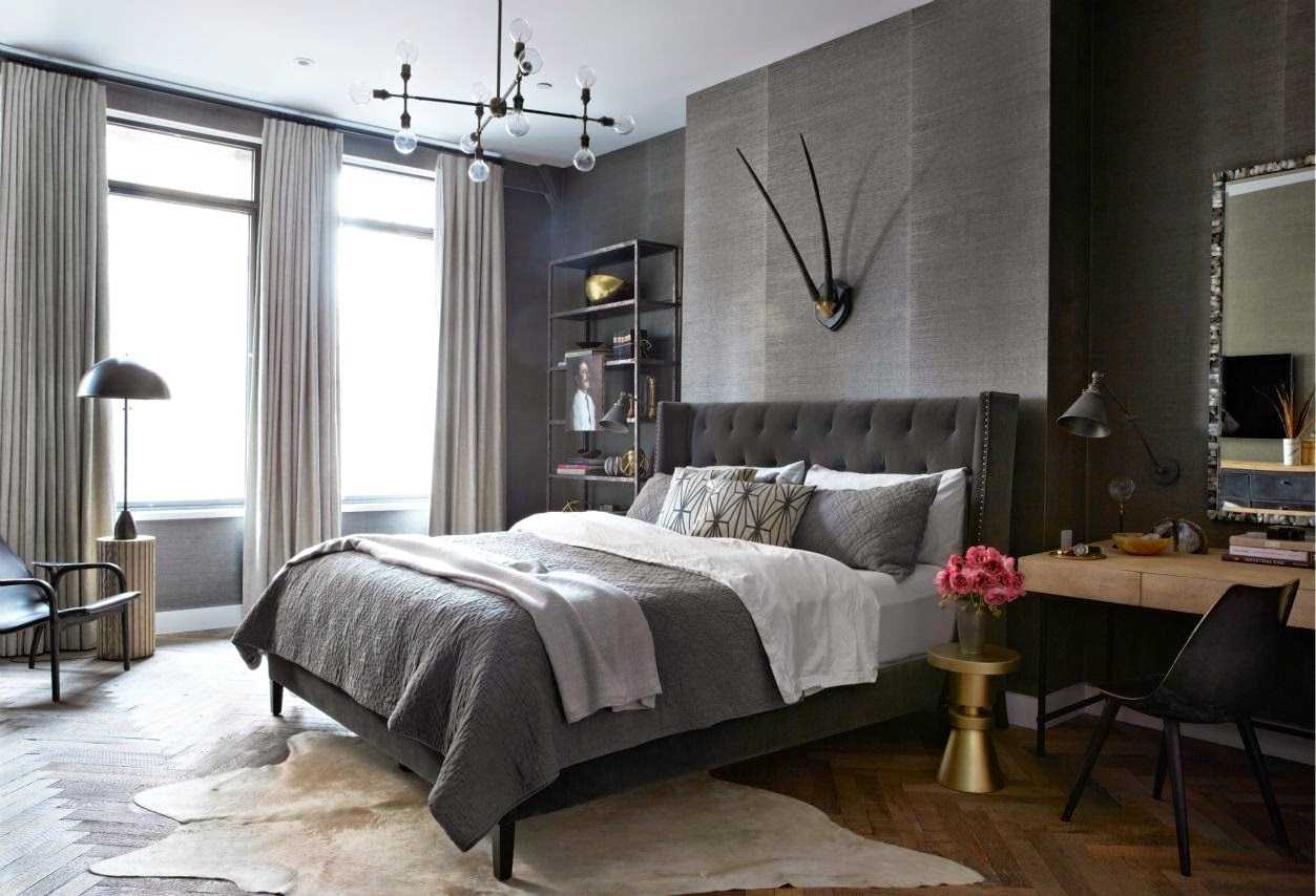 a combination of bright gray in the decor of the apartment