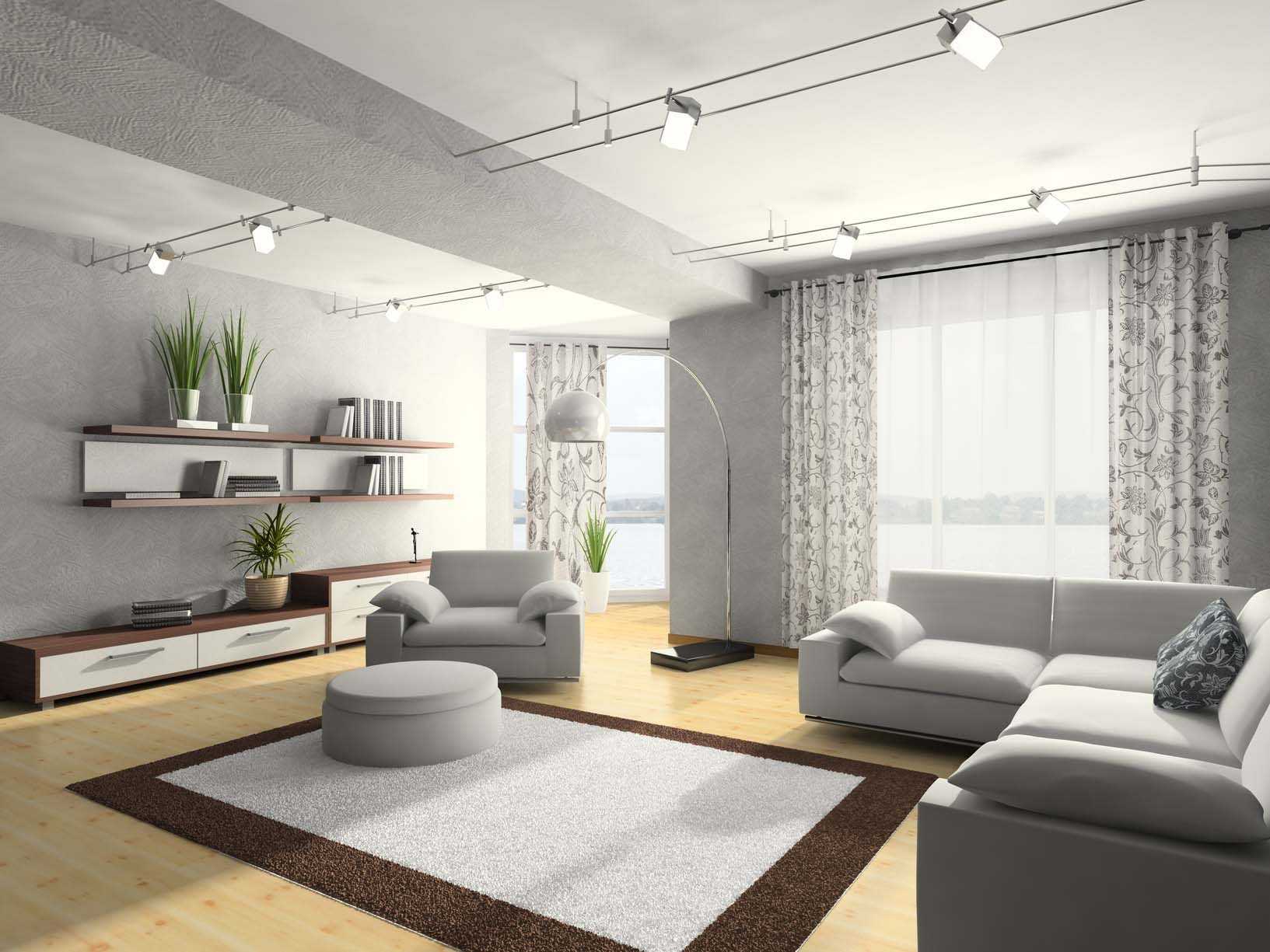 une combinaison de gris vif dans la conception de l'appartement avec d'autres couleurs