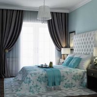 combinazione di colori chiari nel design della foto della camera da letto