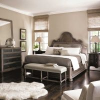 combinazione di grigio chiaro nello stile della foto della camera da letto