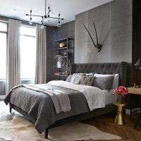 a combination of dark gray in the design of the apartment photo