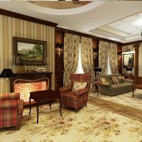 bright victorian style living room interior photo