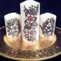 the idea of ​​original decoration of candles with your own hands photo
