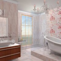 version du plâtre décoratif original dans la conception de l'image de la salle de bain