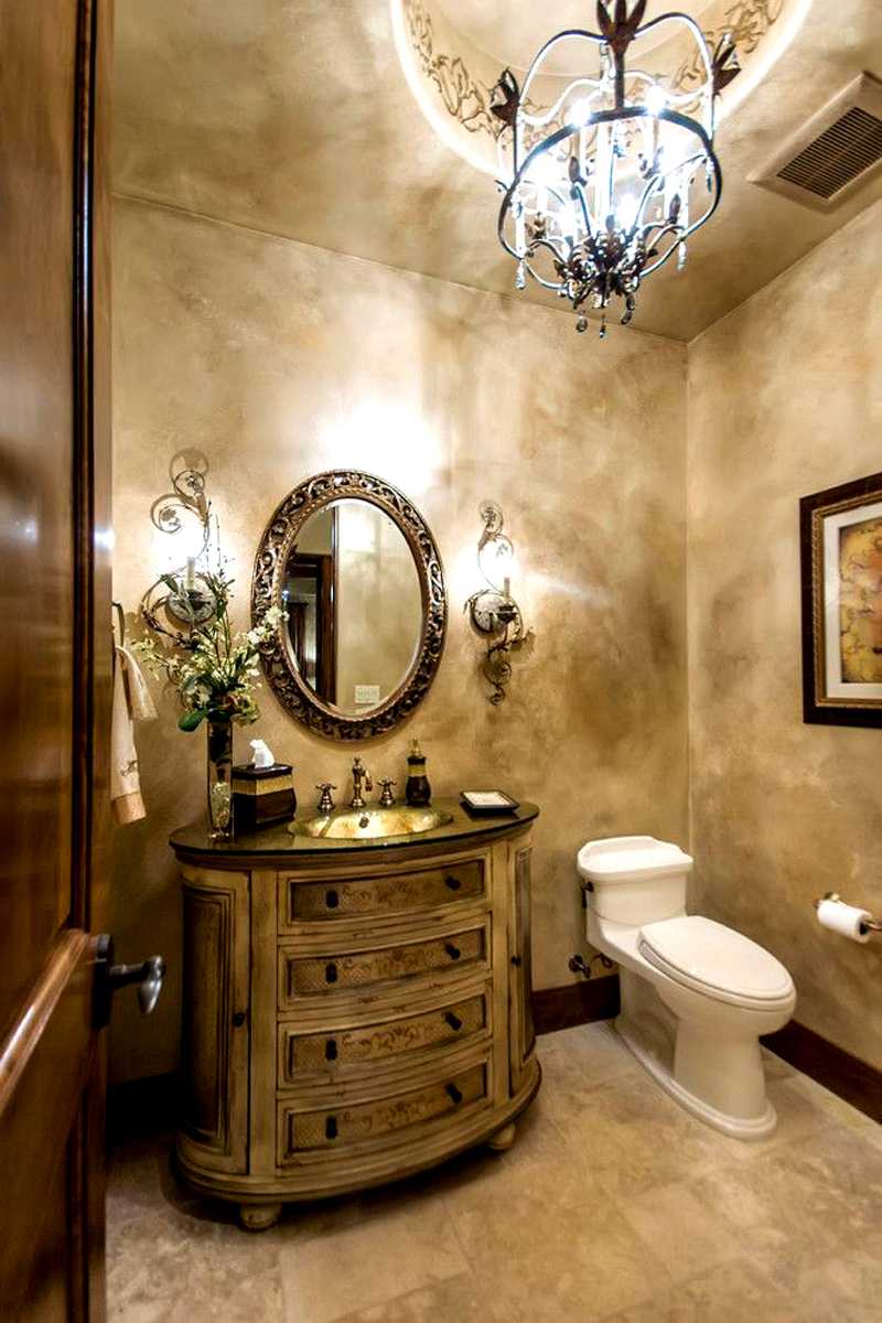 l'idée de plâtre décoratif brillant à l'intérieur de la salle de bain