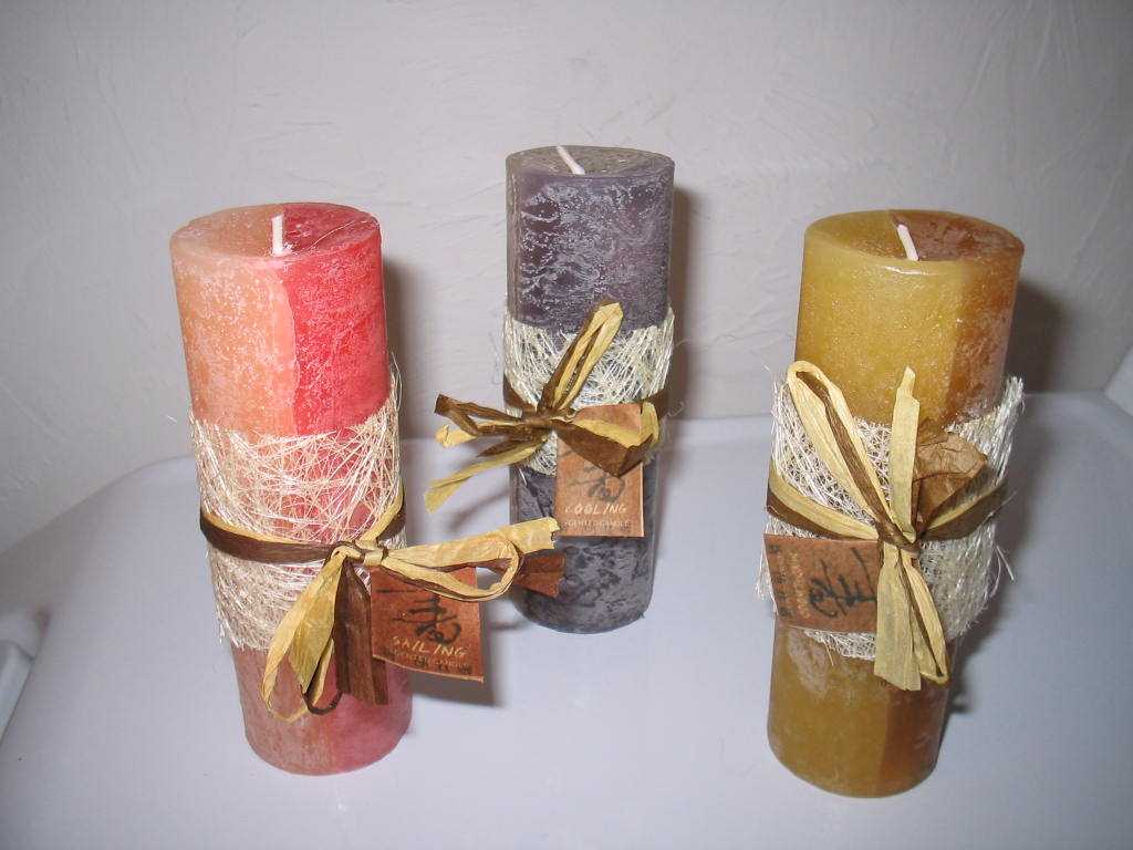 the idea of ​​a beautiful decoration of candles with your own hands