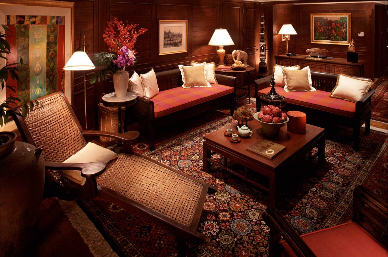 bellissimo interno camera da letto in stile orientale