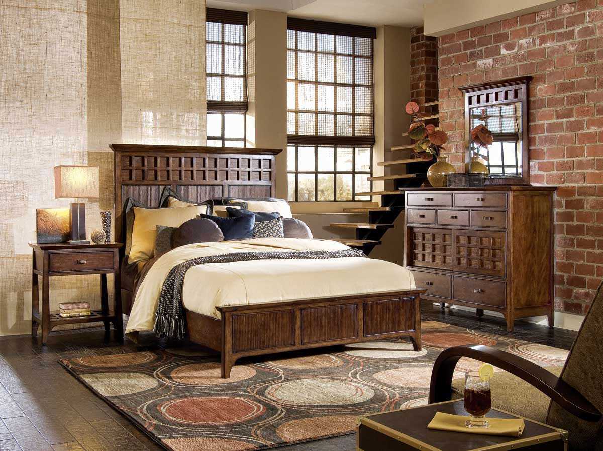 camera da letto dal design moderno in stile vintage