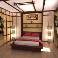 facciata luminosa della camera da letto in foto in stile orientale