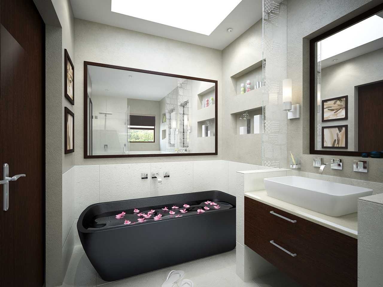 idée d'un design de salle de bain inhabituel