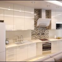 The idea of ​​the original design of a large kitchen photo