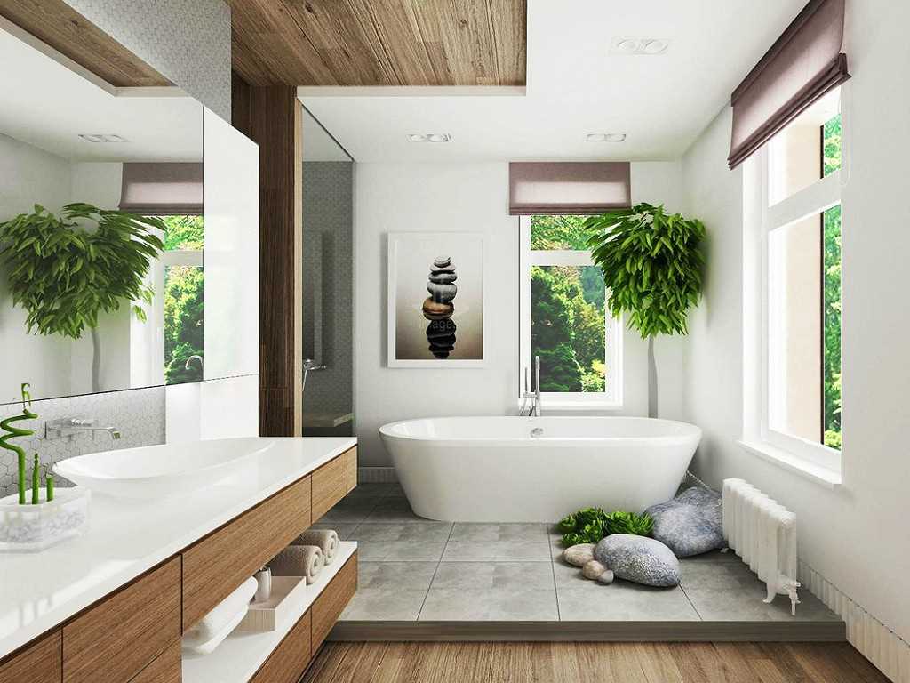 idée du design original de la salle de bain