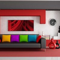 modernaus interjero kambario su sofa nuotraukos versija