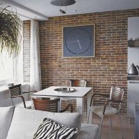 possibilité d'utiliser la brique décorative originale dans le style d'une photo d'appartement